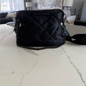 MZ Wallace Black Quilted Crossbody Bag